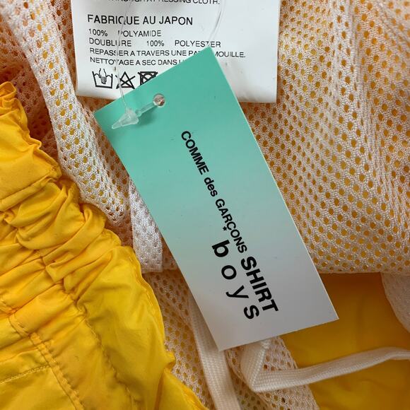 COMME des GARCONS SHIRT Size S Yellow Pink Stripe Polyamide Shorts - Picture 5 of 6